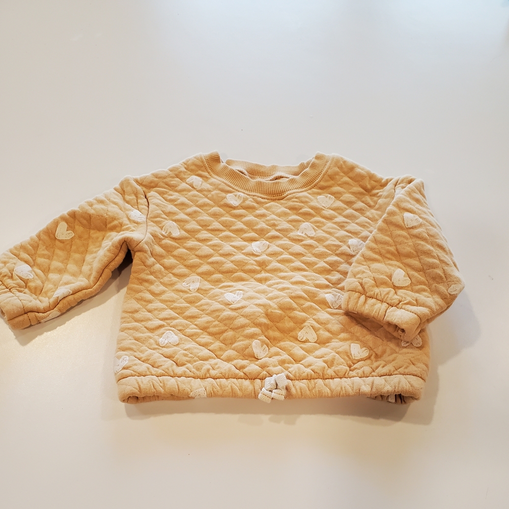 Carter's Quilted Beige Baby Sweater with Heart